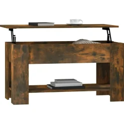 vidaXL Mesa de centro madera de ingeniería 101x49x52 cm Roble ahumado Clearance