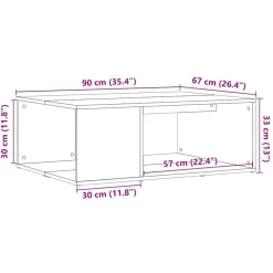 vidaXL Mesa de centro madera de ingeniería envejecida 90x67x33 cm Madera antigua Online