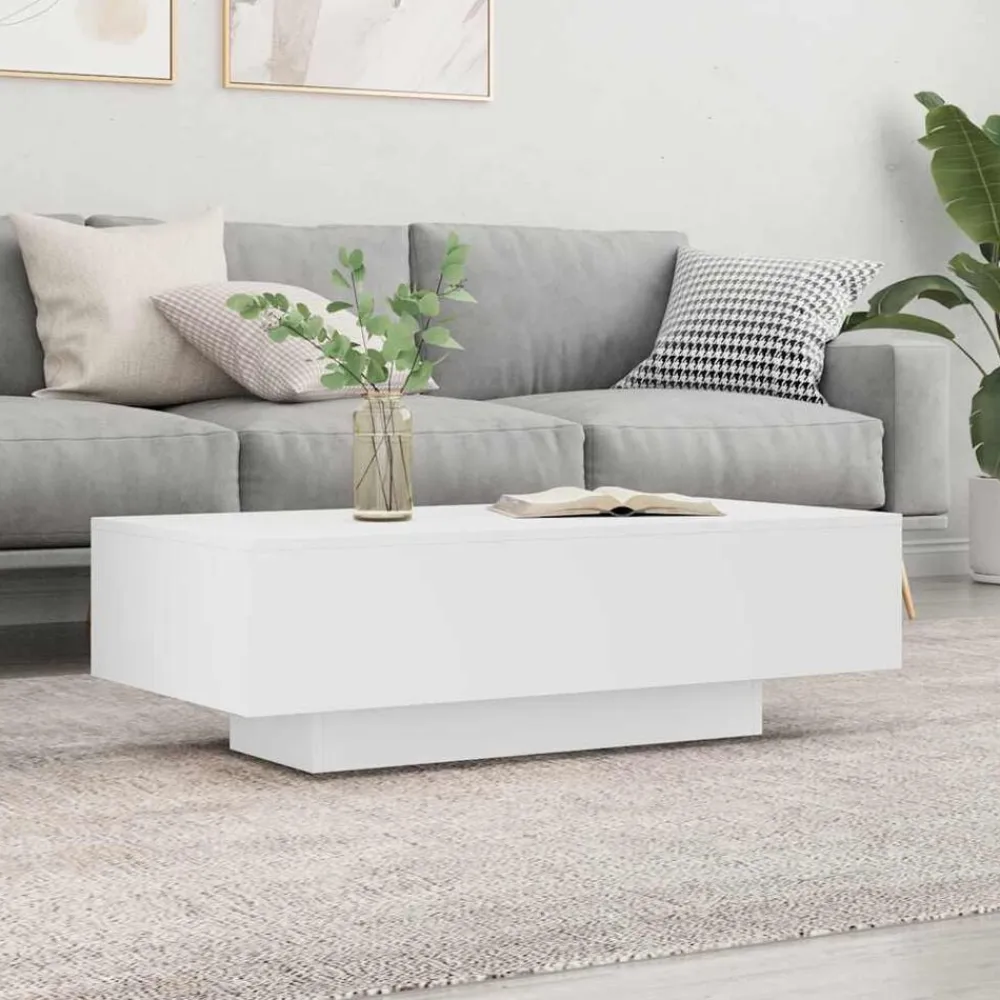 vidaXL Mesa de centro madera de ingeniería 100x49,5x31 cm Blanco Sale