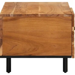 vidaXL Mesa de centro madera maciza de acacia 80x50x40 cm Natural Best