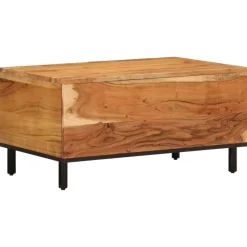 vidaXL Mesa de centro madera maciza de acacia 80x50x40 cm Natural Best