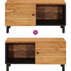 vidaXL Mesa de centro madera maciza de acacia 80x50x40 cm Natural Best