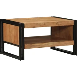 vidaXL Mesa de centro madera maciza de acacia 70x50x38 cm Marr&oacute;n Clearance