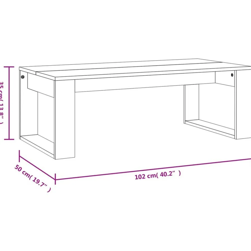 vidaXL Mesa de centro madera de ingeniería 102x50x35 cm Roble Sonoma Best