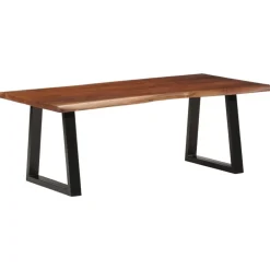 vidaXL Mesa de centro madera maciza de acacia marrón miel 110x55x40 cm Marrón miel