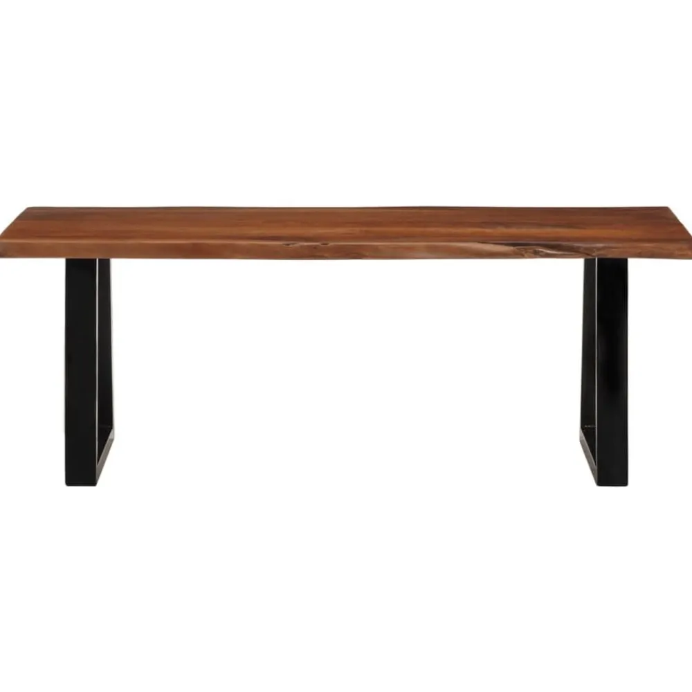 vidaXL Mesa de centro madera maciza de acacia marrón miel 110x55x40 cm Marrón miel