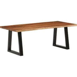 vidaXL Mesa de centro madera maciza de acacia marrón miel 110x55x40 cm Marrón miel
