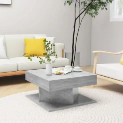 vidaXL Mesa de centro madera contrachapada gris hormigón 57x57x30 cm Gris hormig&oacute;n Best