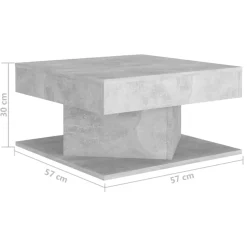 vidaXL Mesa de centro madera contrachapada gris hormigón 57x57x30 cm Gris hormig&oacute;n Best