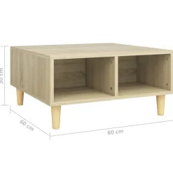 vidaXL Mesas-Mesa de centro madera contrachapada 60x60x30 cm