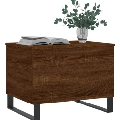 vidaXL Mesa de centro madera contrachapada roble marrón 60x44,5x45 cm Marr&oacute;n roble Best