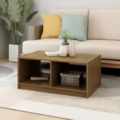 vidaXL Mesa de centro madera maciza pino marrón miel 75x50x33,5 cm Marrón miel Discount