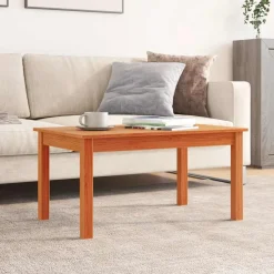 vidaXL Mesas-Mesa de centro madera maciza de pino marrón cera 80x50x40 cm