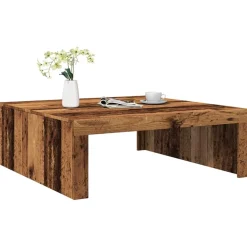 vidaXL Mesa de centro madera de ingeniería envejecida 100x100x35 cm Madera envejecida Online