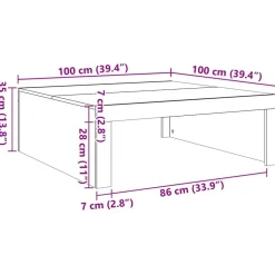 vidaXL Mesa de centro madera de ingeniería envejecida 100x100x35 cm Madera envejecida Online