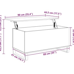 vidaXL Mesas-Mesa de centro madera contrachapada 90x44,5x45 cm