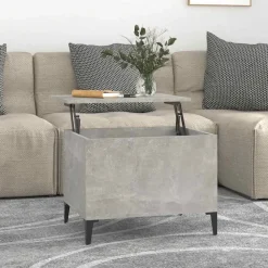vidaXL Mesa de centro madera contrachapada gris hormigón 60x44,5x45 cm Gris hormig&oacute;n Hot