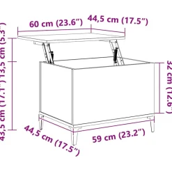 vidaXL Mesa de centro madera contrachapada gris hormigón 60x44,5x45 cm Gris hormig&oacute;n Hot