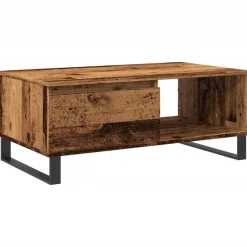 vidaXL Mesa de centro madera de ingeniería envejecida 90x50x36,5 cm Madera antigua Best