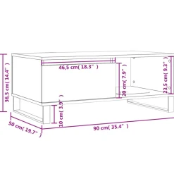 vidaXL Mesa de centro madera contrachapada 90x50x36,5 cm Roble Sonoma Online