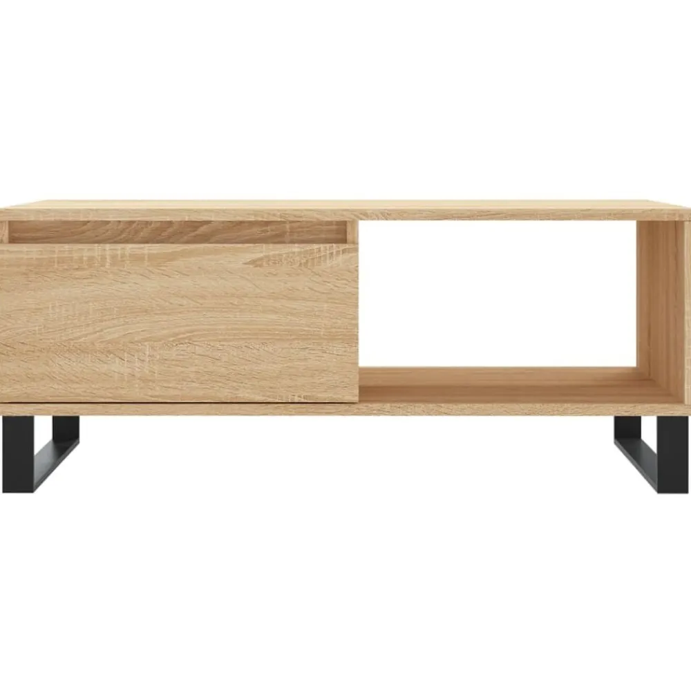 vidaXL Mesa de centro madera contrachapada 90x50x36,5 cm Roble Sonoma Online