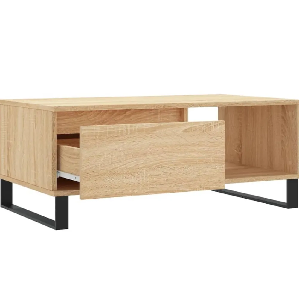 vidaXL Mesa de centro madera contrachapada 90x50x36,5 cm Roble Sonoma Online
