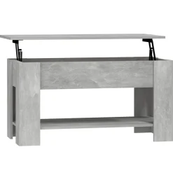 vidaXL Mesas-Mesa de centro madera de ingeniería gris hormigón 101x49x52 cm