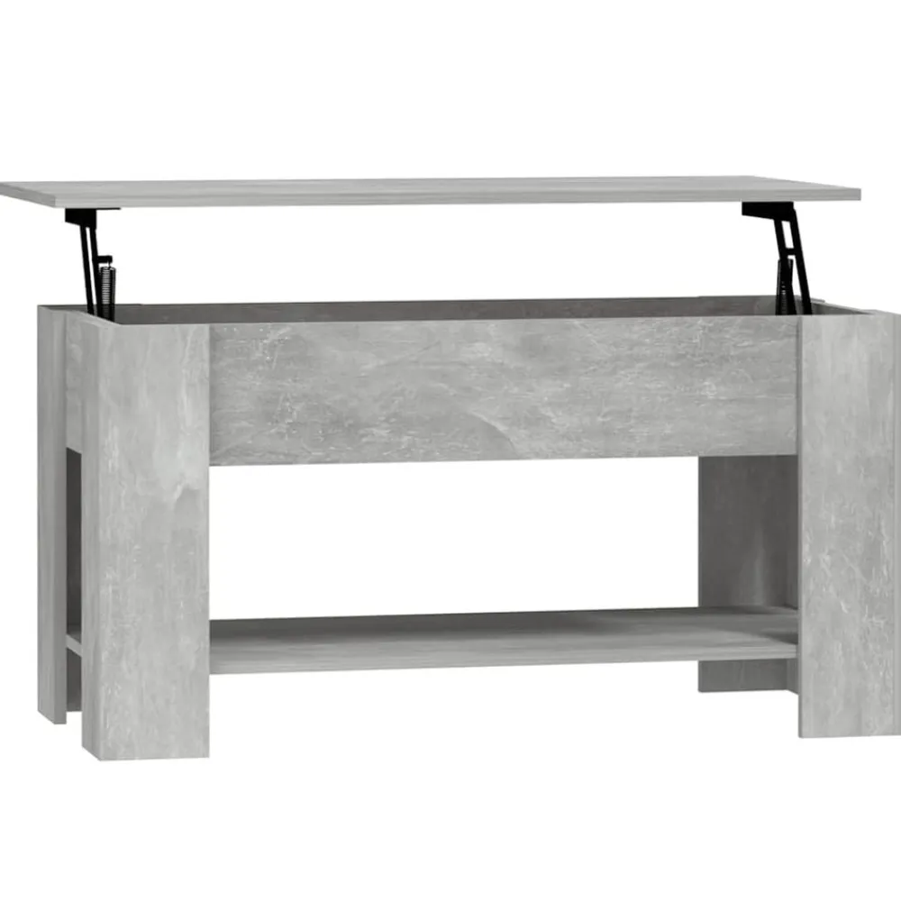 vidaXL Mesas-Mesa de centro madera de ingeniería gris hormigón 101x49x52 cm