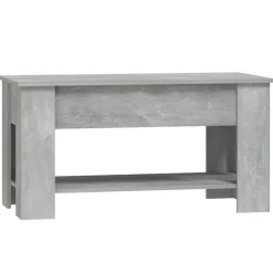 vidaXL Mesas-Mesa de centro madera de ingeniería gris hormigón 101x49x52 cm