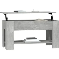 vidaXL Mesas-Mesa de centro madera de ingeniería gris hormigón 101x49x52 cm