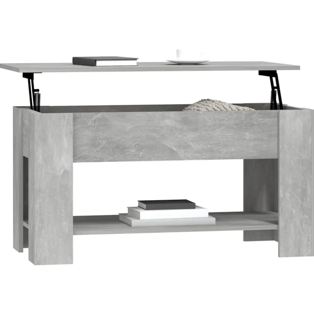 vidaXL Mesas-Mesa de centro madera de ingeniería gris hormigón 101x49x52 cm