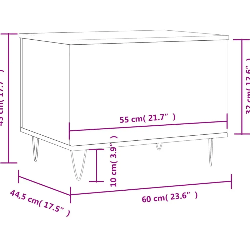 vidaXL Mesas-Mesa de centro madera contrachapada 60x44,5x45 cm