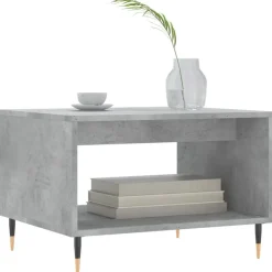 vidaXL Mesa de centro madera de ingeniería gris hormigón 60x50x40 cm Gris hormig&oacute;n Outlet