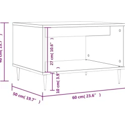 vidaXL Mesa de centro madera de ingeniería gris hormigón 60x50x40 cm Gris hormig&oacute;n Outlet