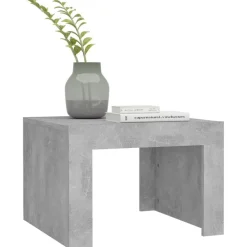 vidaXL Mesas-Mesa de centro madera contrachapada gris hormigón 50x50x35 cm