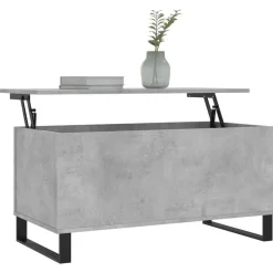 vidaXL Mesas-Mesa de centro madera contrachapada gris hormigón 90x44,5x45 cm