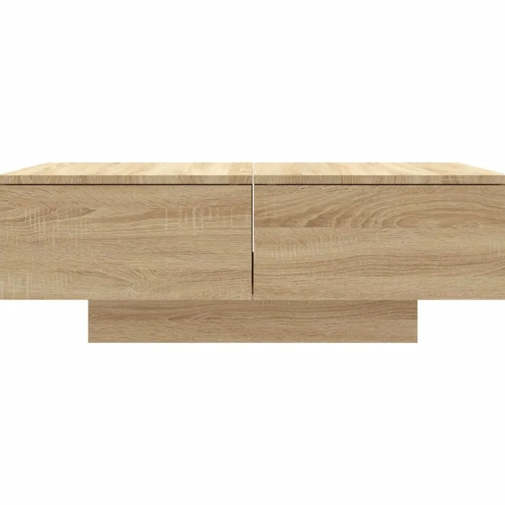 vidaXL Mesas-Mesa de centro madera contrachapada color roble 90x60x31 cm