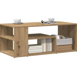 vidaXL Mesa de centro madera contrachapada 100x50x40 cm Roble artisan Clearance