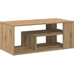 vidaXL Mesa de centro madera contrachapada 100x50x40 cm Roble artisan Clearance