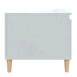 vidaXL Mesas-Mesa de centro madera contrachapada blanco brillo 100x50x45 cm