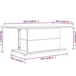 vidaXL Mesas-Mesa de centro madera de ingeniería 102x55,5x40 cm