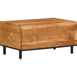 vidaXL Mesas-Mesa de centro madera maciza de acacia 80x54x40 cm