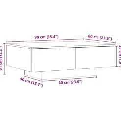 vidaXL Mesas-Mesa de centro madera de ingeniería 90x60x31 cm