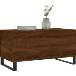 vidaXL Mesas-Mesa de centro madera contrachapada roble marrón 90x44,5x45 cm