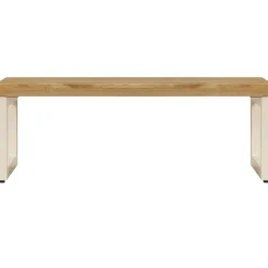 vidaXL Mesa de centro madera maciza de mango y acero 100x50x35 cm Sale