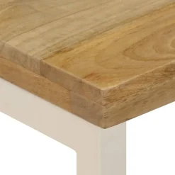 vidaXL Mesa de centro madera maciza de mango y acero 100x50x35 cm Sale