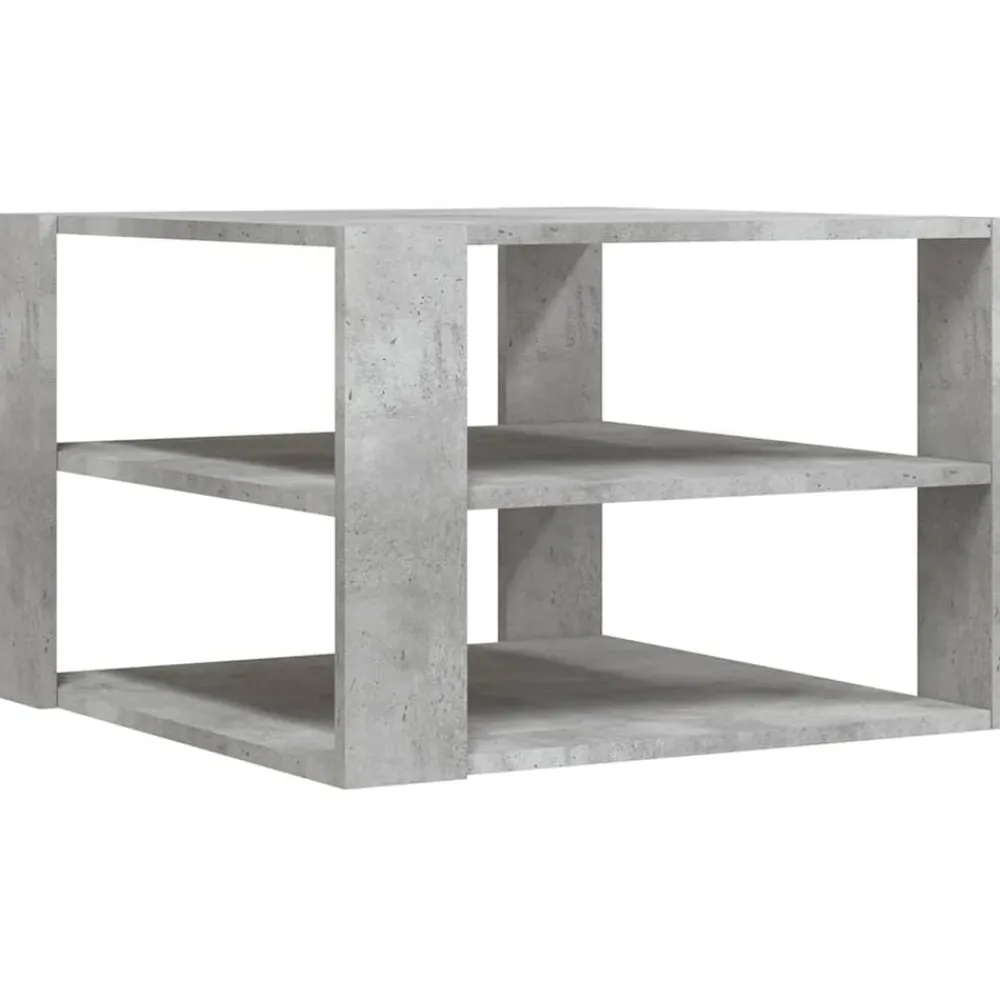 vidaXL Mesas-Mesa de centro madera ingeniería gris hormigón 58x58x40 cm