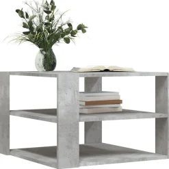 vidaXL Mesas-Mesa de centro madera ingeniería gris hormigón 58x58x40 cm