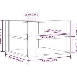 vidaXL Mesas-Mesa de centro madera ingeniería gris hormigón 58x58x40 cm