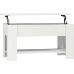 vidaXL Mesa de centro madera de ingeniería 101x49x52 cm Blanco Sale